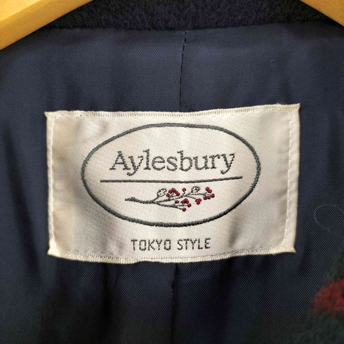アリスバーリー Aylesbury 金ボタン ダブル チェック コート レディース